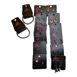 Paparazzi Bracelet and Pierced Earring Lot Set of 14 Pieces NEW Lot 2600
